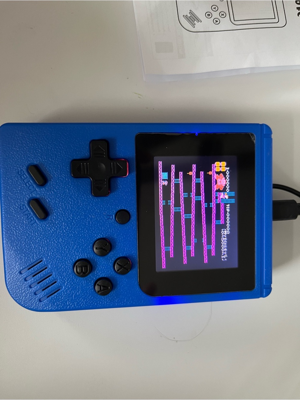 Blue Portable Retro Handheld Gaming Console - Compact Mobile Player 400 Games